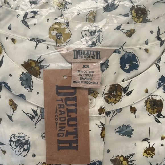 DULUTH TRADING NWT Wrinklefighter Floral Print Tunic Blouse Long Sleeve XS - Picture 4 of 5